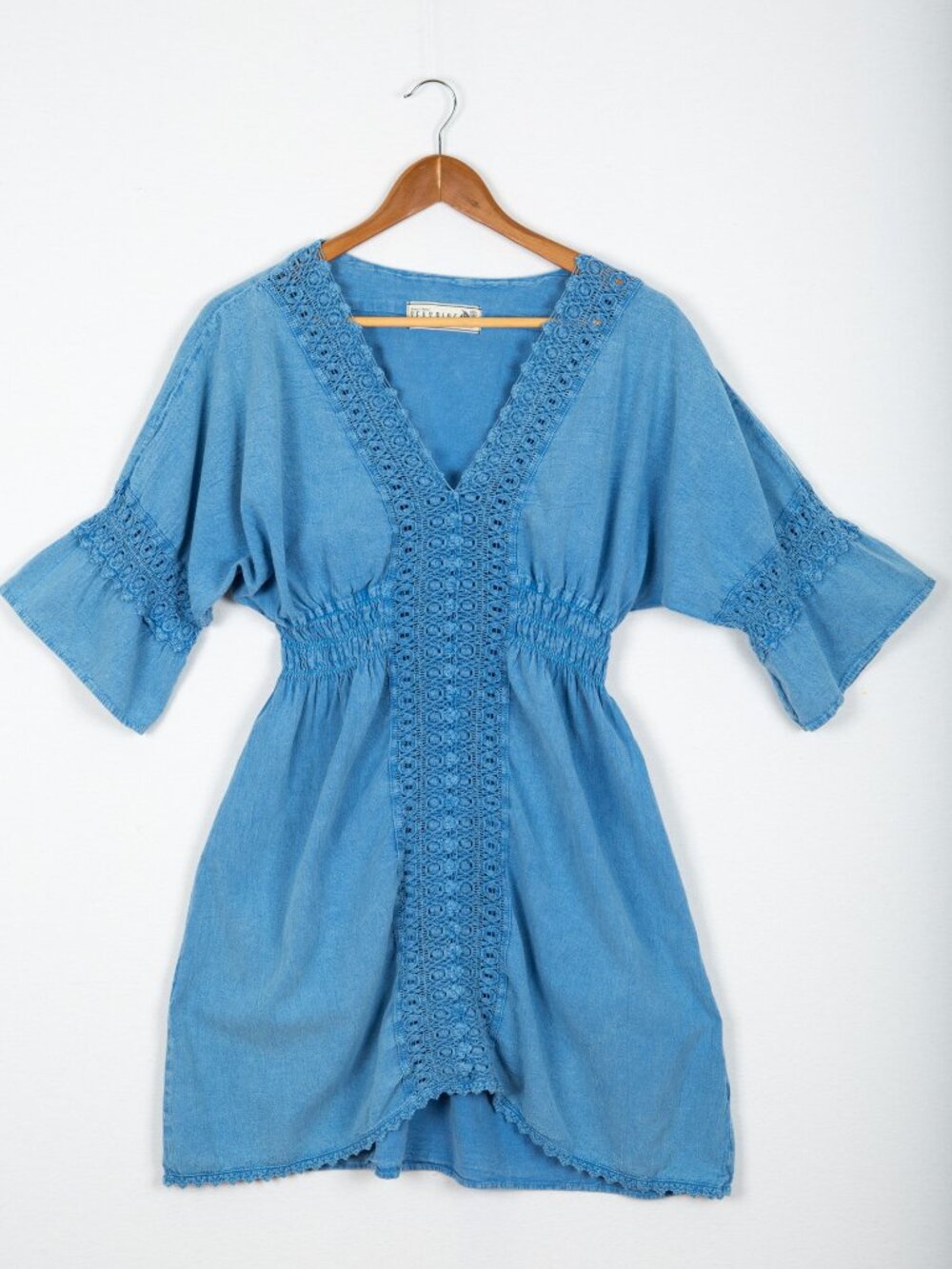 Seaspice Resort Wear Candice Tunic Mini Dress Cover-Up Blue S/M
